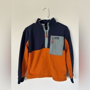 Patagonia Kid's Microdini 1/2 Zip Pullover Fleece Large Red Tail Rust